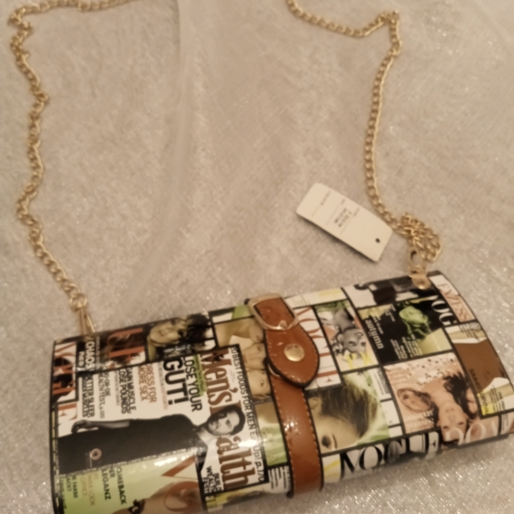NWT crossbody purse, magazine cover print